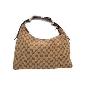 GUCCI Horsebit Hobo Shoulder Bag Brown